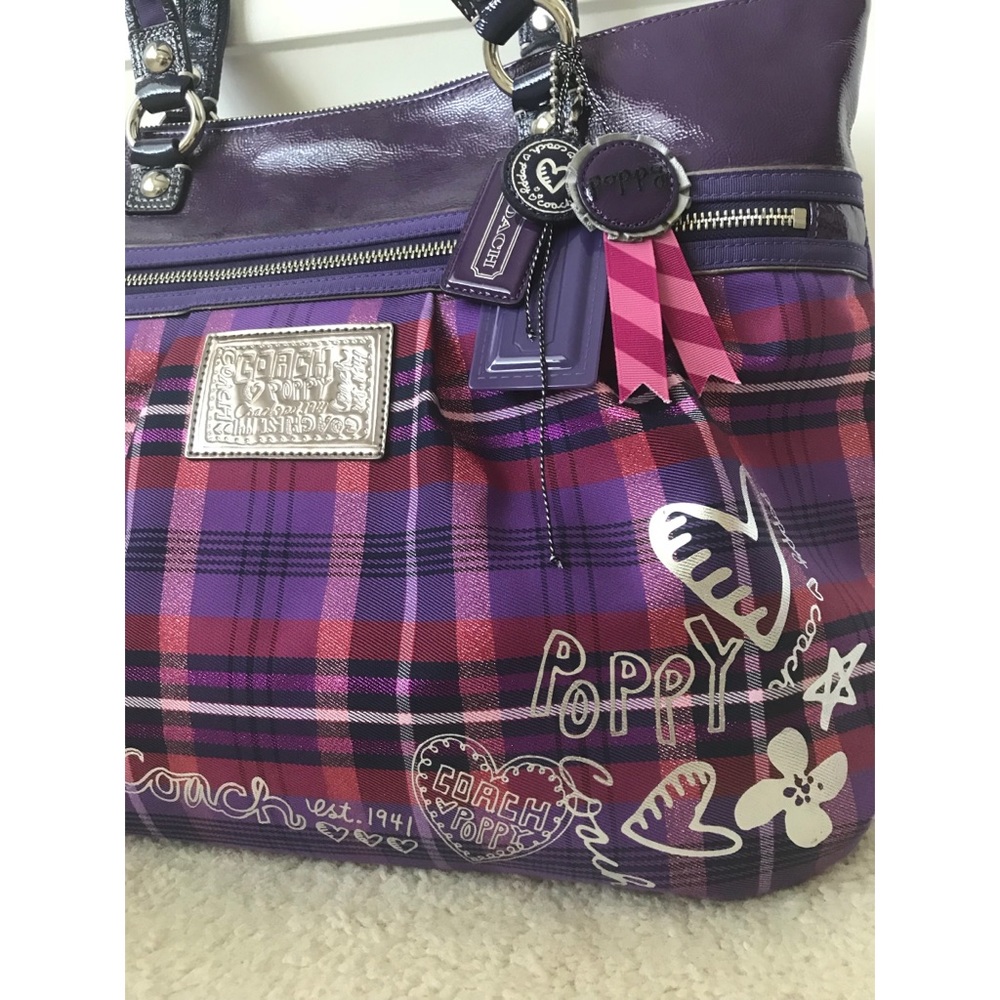NWOT Coach Poppy Tartan Handbag❤️💜